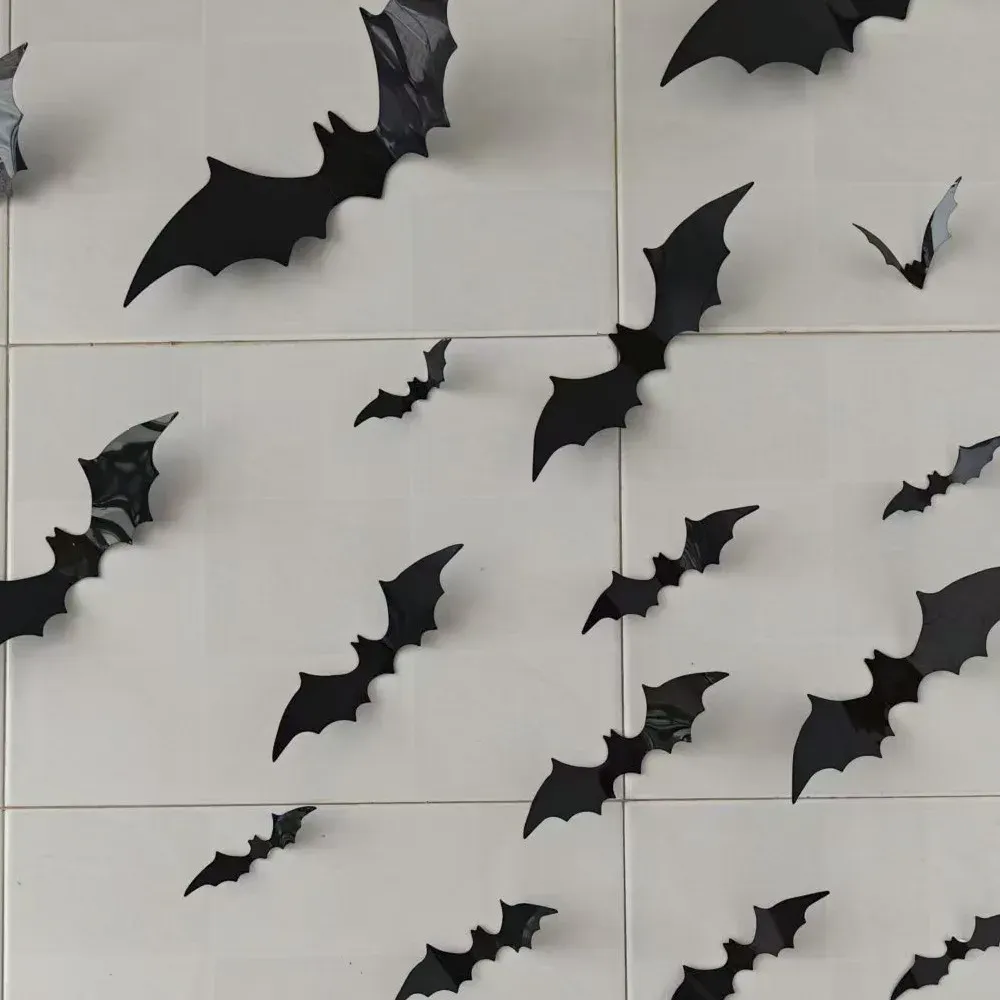 Autocollants muraux chauve-souris pour Halloween vue d'ensemble