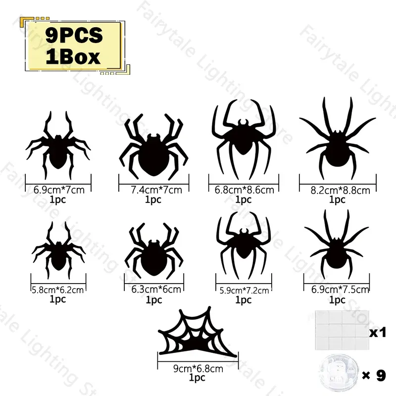 Autocollants muraux LED chauves-souris violets pour Halloween, effet 3D phosphorescent, auto-adhésifs, veilleuse décorative pour maison hantée ou fête 9