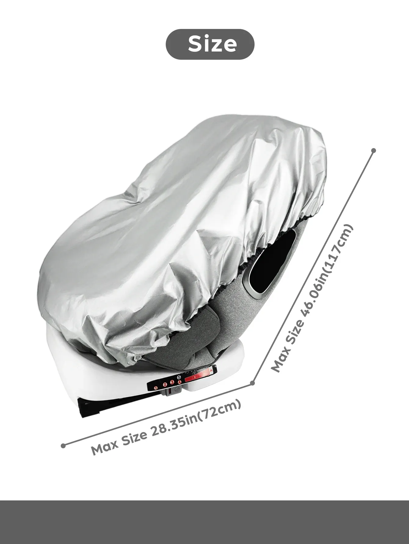 Pare-soleil pour siège auto bébé, vue d'ensemble