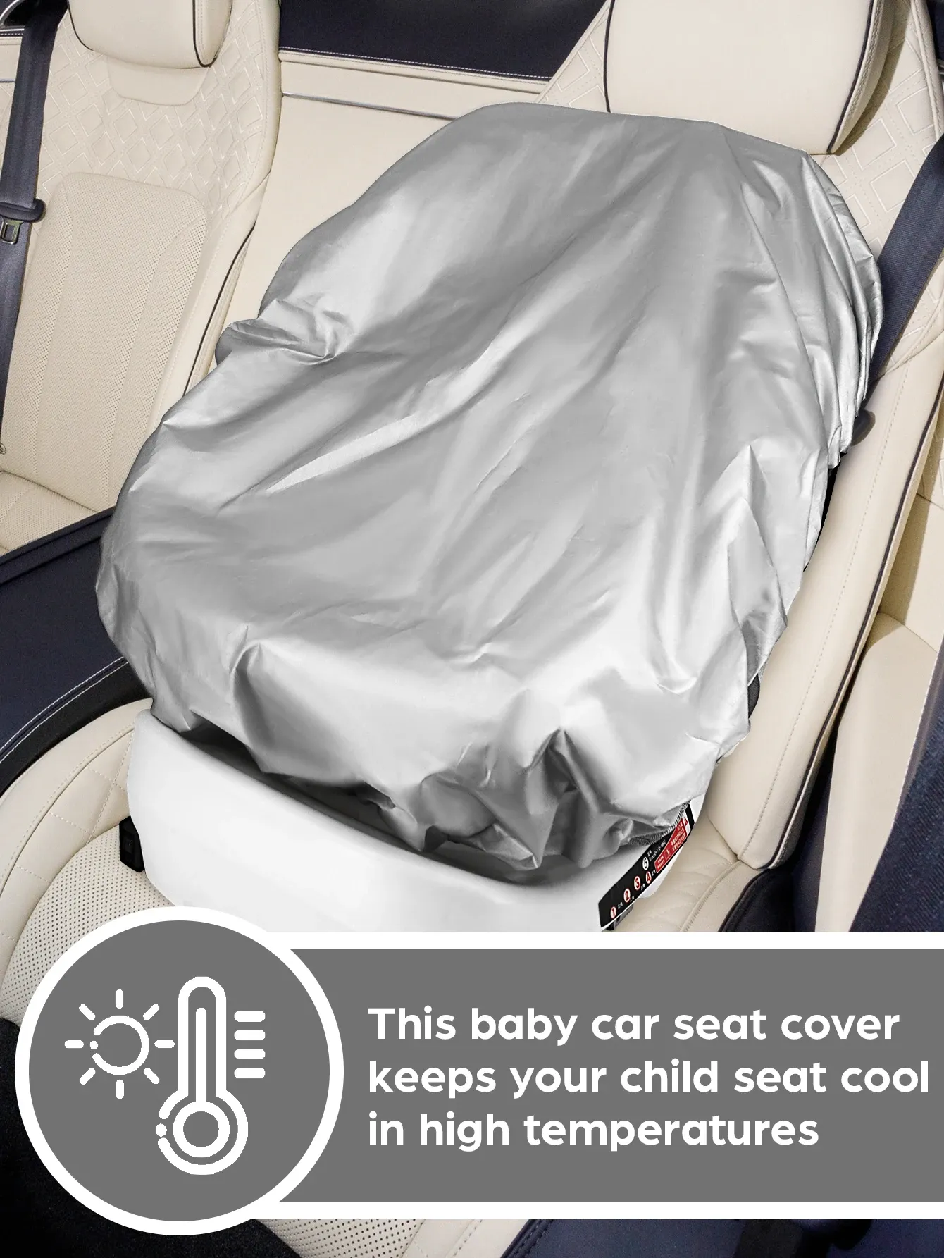 Pare-soleil installé sur un siège auto bébé