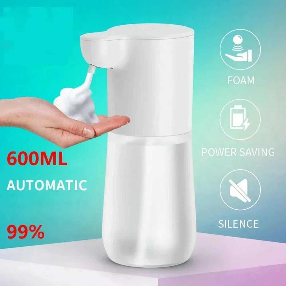 Distributeur automatique de savon moussant sans contact, 380 ml, rechargeable par USB, électrique, 4 niveaux réglables, pour la maison 10