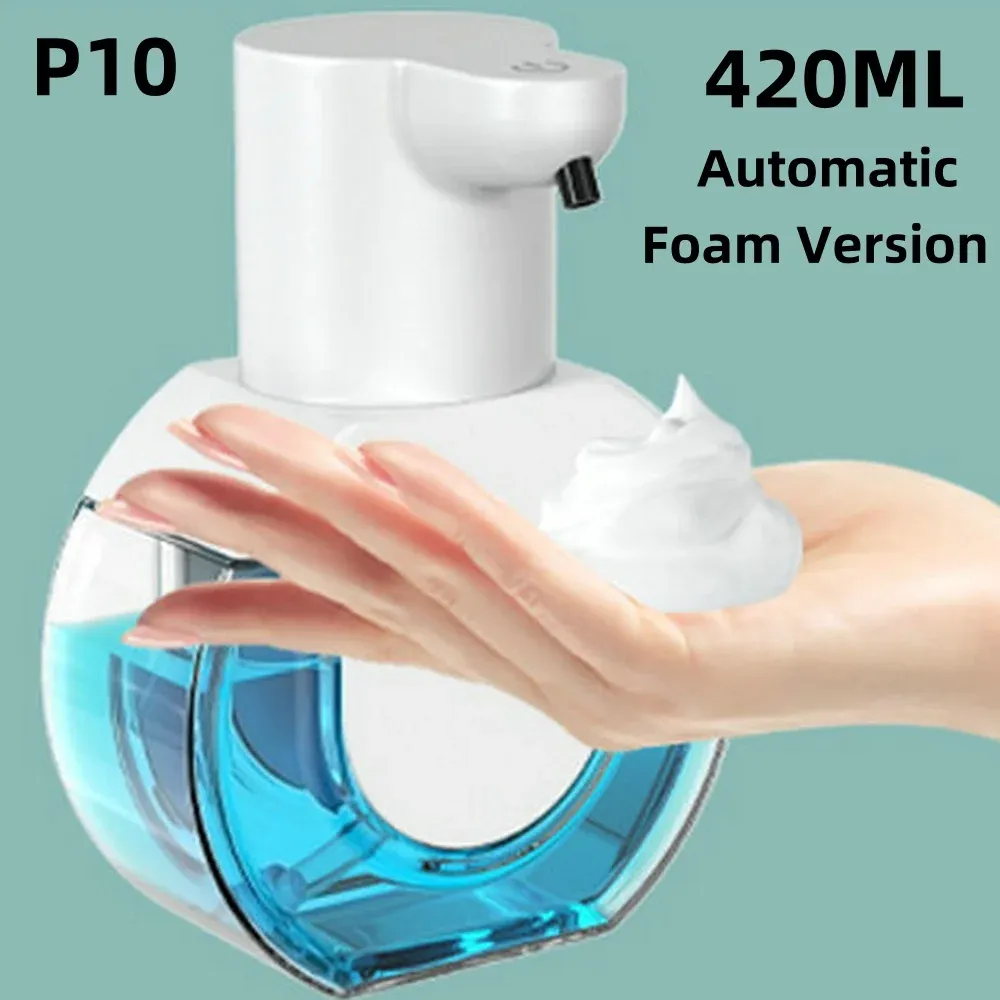 Distributeur automatique de savon moussant sans contact, 380 ml, rechargeable par USB, électrique, 4 niveaux réglables, pour la maison 16