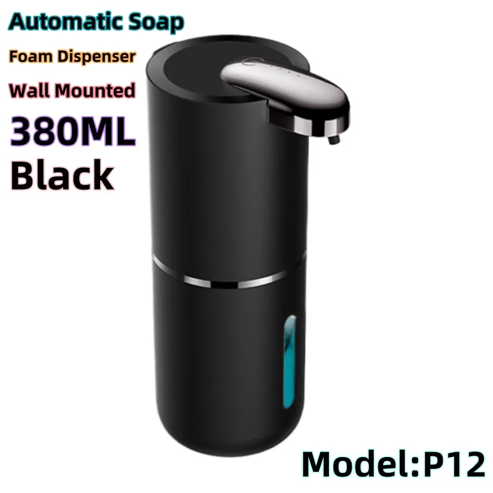 Distributeur automatique de savon moussant sans contact, 380 ml, rechargeable par USB, électrique, 4 niveaux réglables, pour la maison 14