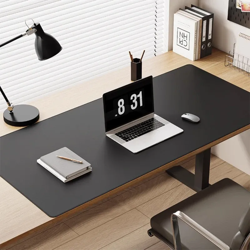 Grand tapis de bureau en PU étanche, protège-bureau pour souris et clavier