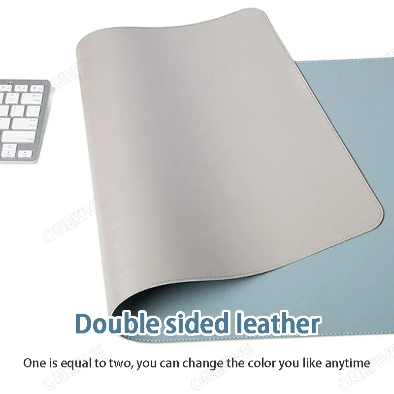 Grand tapis de bureau en PU étanche, protège-bureau pour souris et clavier 3
