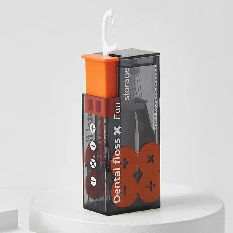 Distributeur portable de fil dentaire automatique avec 10 recharges jetables à pression, soin bucco-dentaire, organisateur de fil dentaire éjectable 2