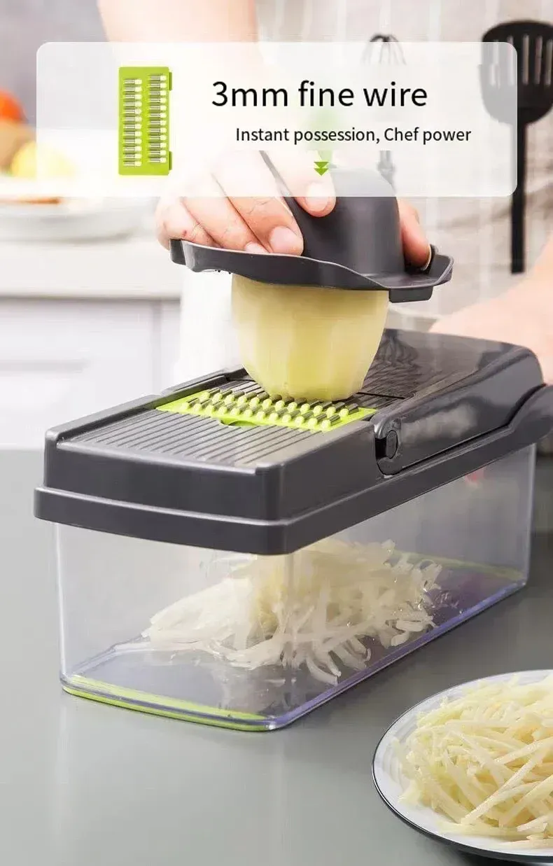 Hachoir alimentaire 5 en 1 en situation de cuisine