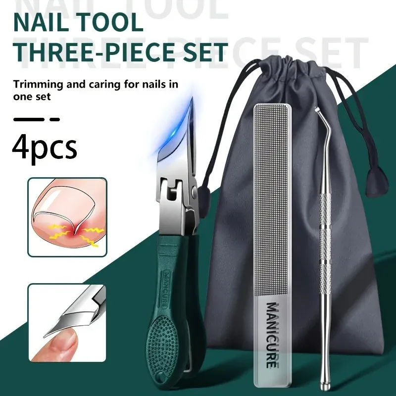 Ensemble de coupe-ongles à bord incliné, anti-éclaboussures, bec d'aigle, coupe-ongles obliques pour ongles incarnés, outils de manucure professionnels 8