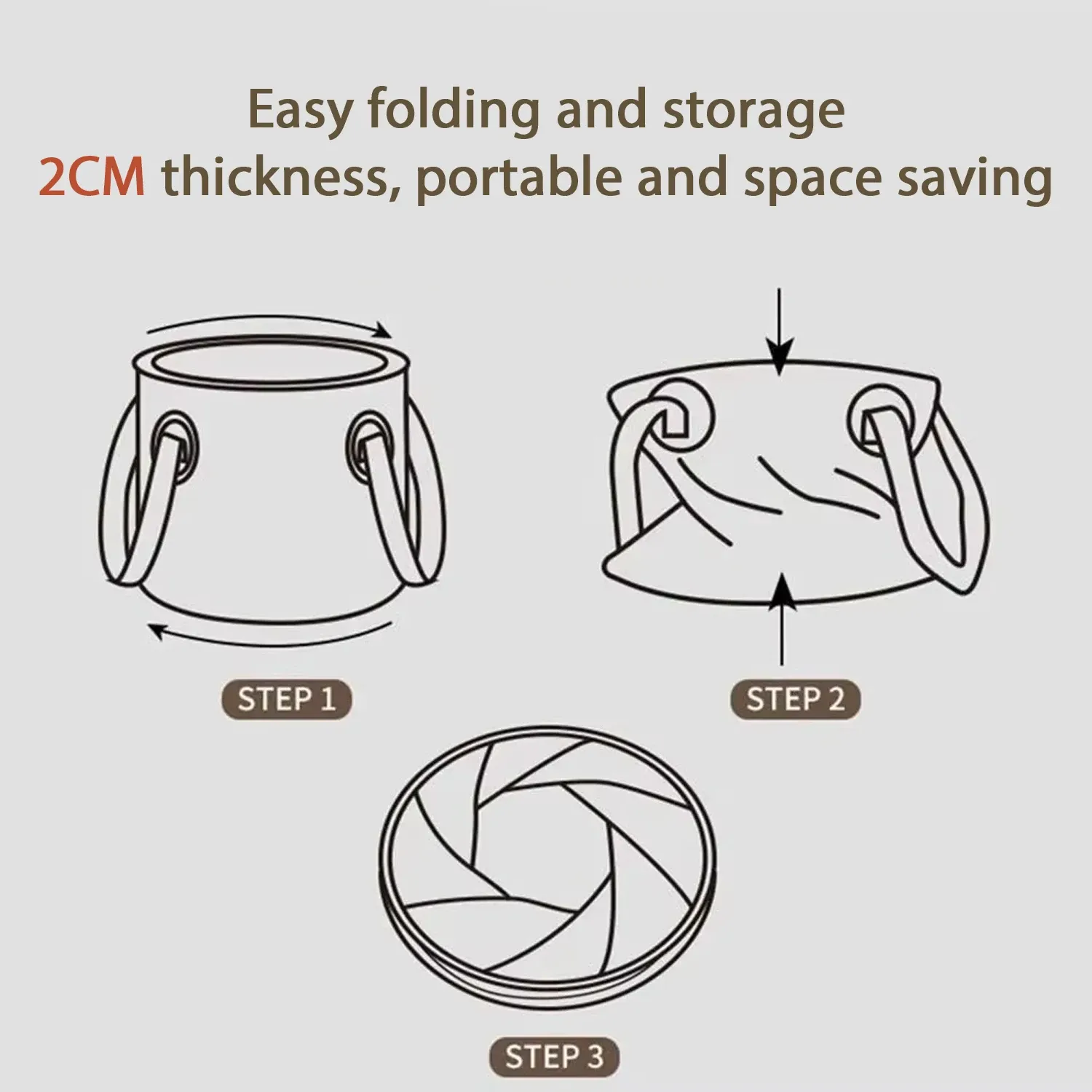 Seau pliable multifonctionnel 10 L / 20 L, bassin portable étanche pour le camping et le plein air 4