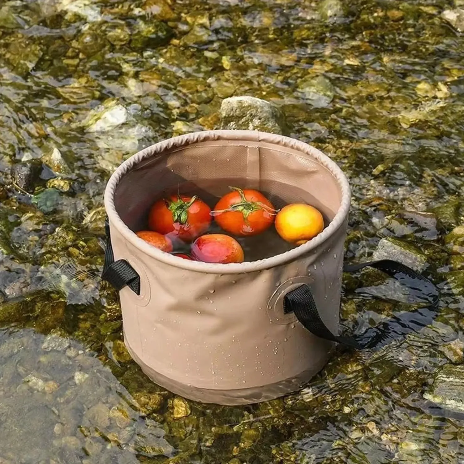 Seau pliable multifonctionnel 10 L / 20 L, bassin portable étanche pour le camping et le plein air 5