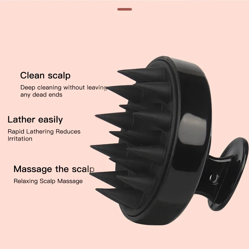 Peigne de massage du cuir chevelu en silicone, brosse de lavage des cheveux douce 3