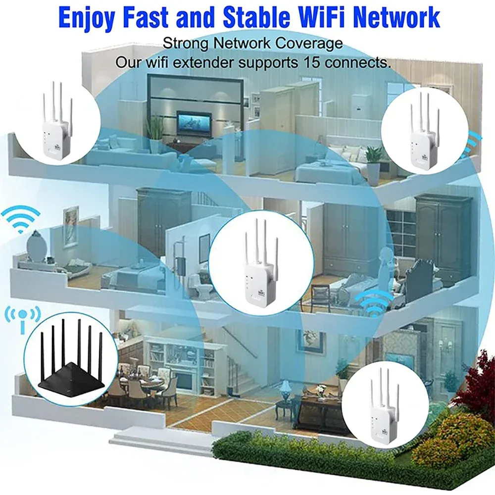 Détail du design épuré du répéteur Wi-Fi