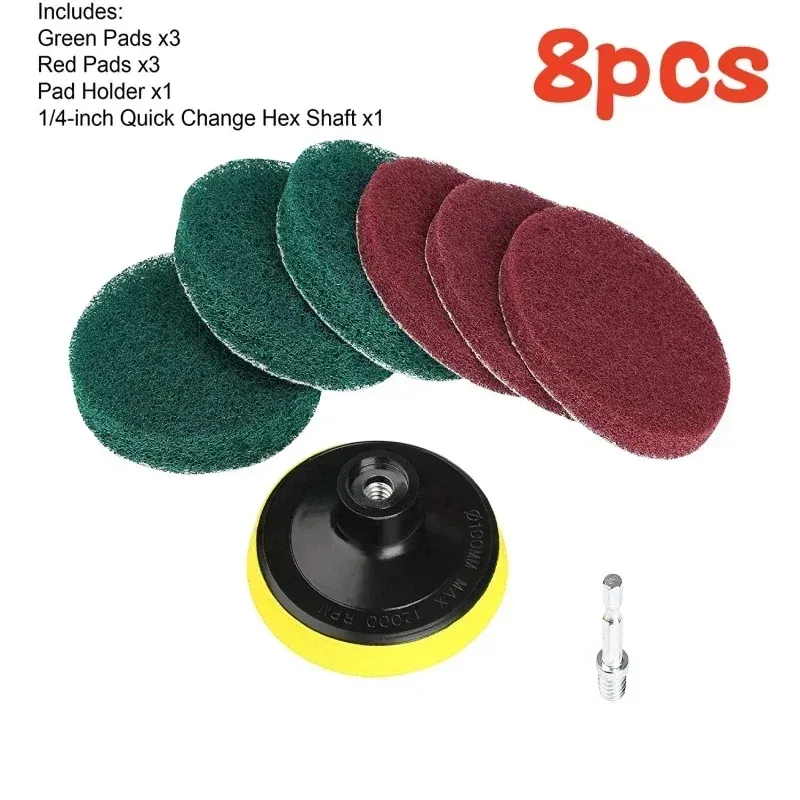 Kit de brosses de nettoyage électriques pour carrelage, voiture, salle de bains et cuisine 7