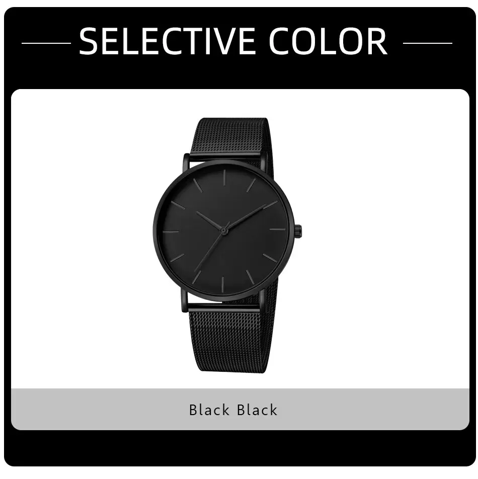 Montre minimaliste en acier inoxydable