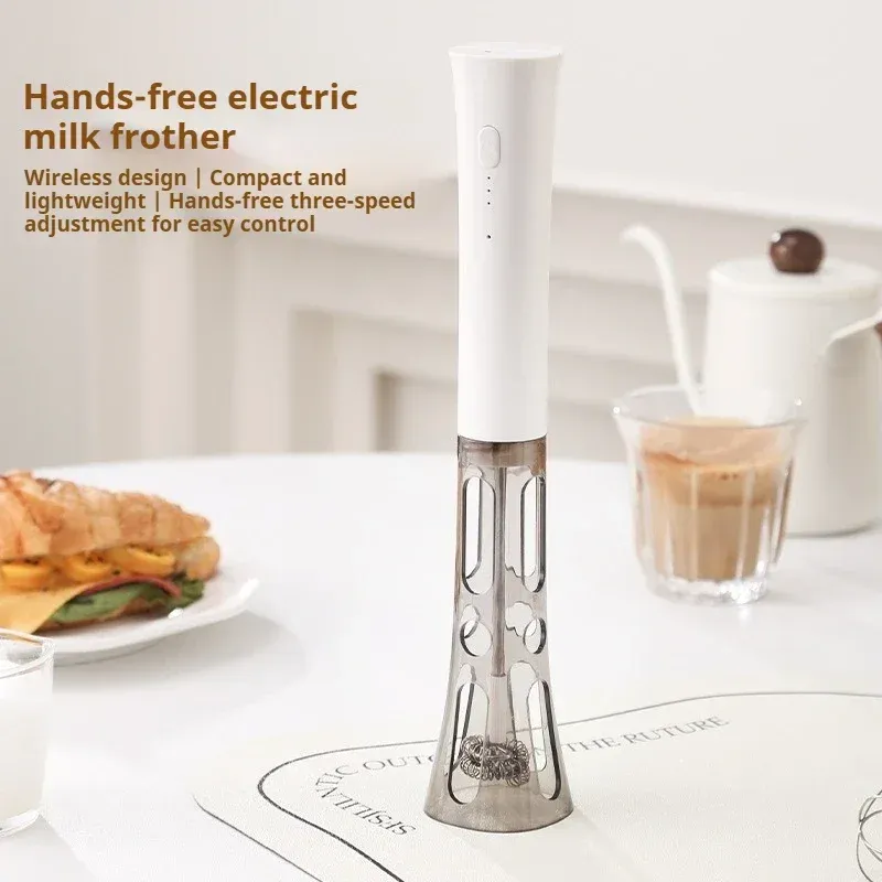 Fouet à œufs électrique portatif rechargeable, compact et pratique, pour la cuisine, mousseur à lait et agitateur à café 3