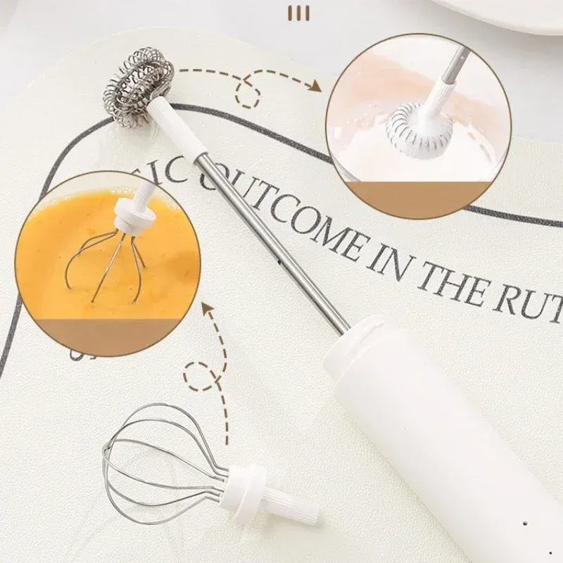 Fouet à œufs électrique portatif rechargeable, compact et pratique, pour la cuisine, mousseur à lait et agitateur à café 5
