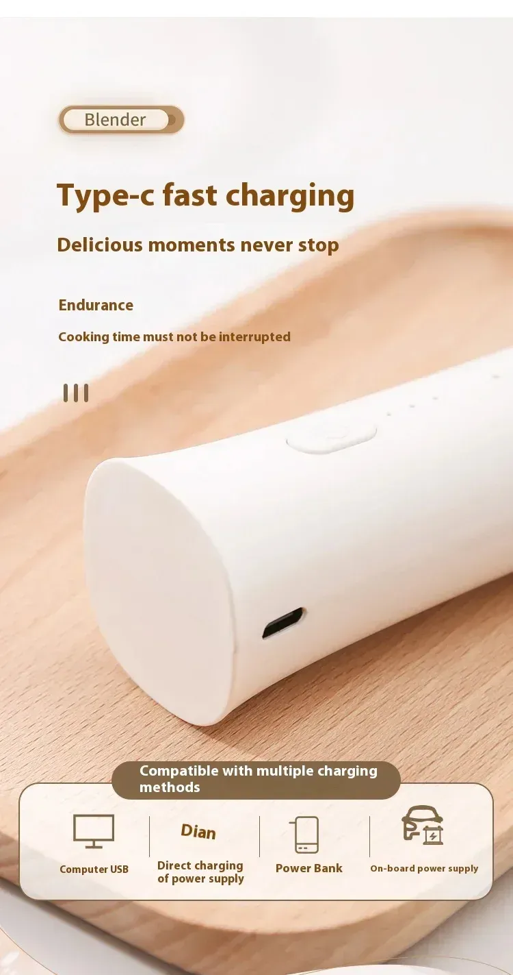 Fouet à œufs électrique portatif rechargeable