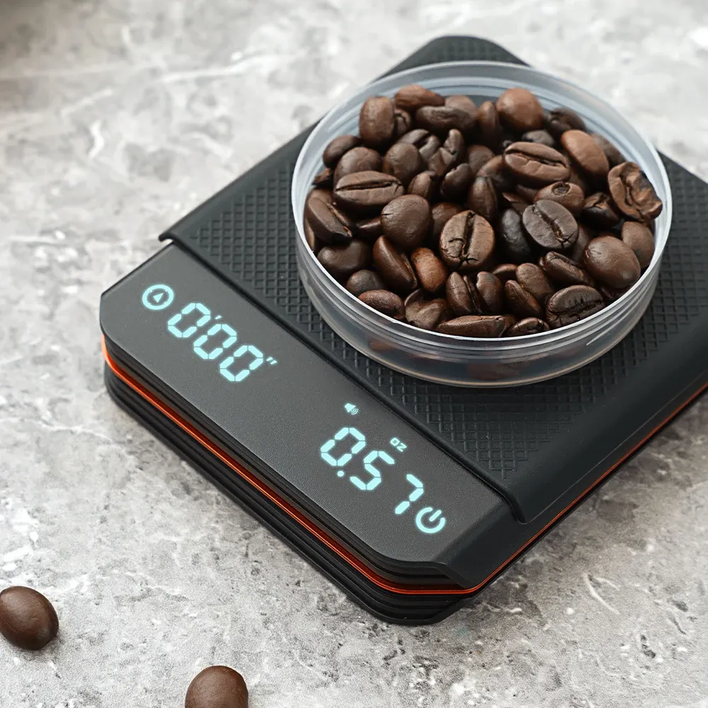 Balance à café numérique portable – Balance de cuisine rechargeable haute précision avec minuteur, précision 2 kg/0,1 g, pour le versage et l'espresso - Image 1