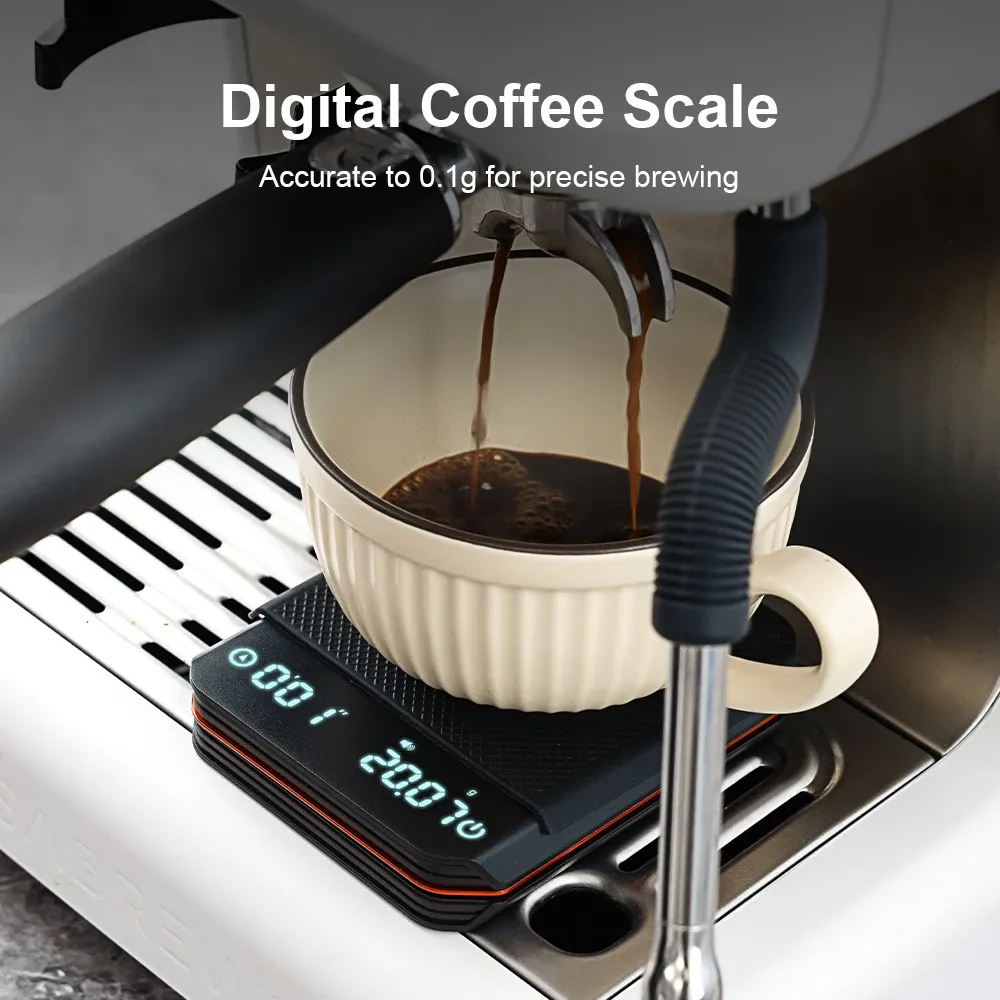 Balance à café numérique portable – Balance de cuisine rechargeable haute précision avec minuteur, précision 2 kg/0,1 g, pour le versage et l'espresso 2