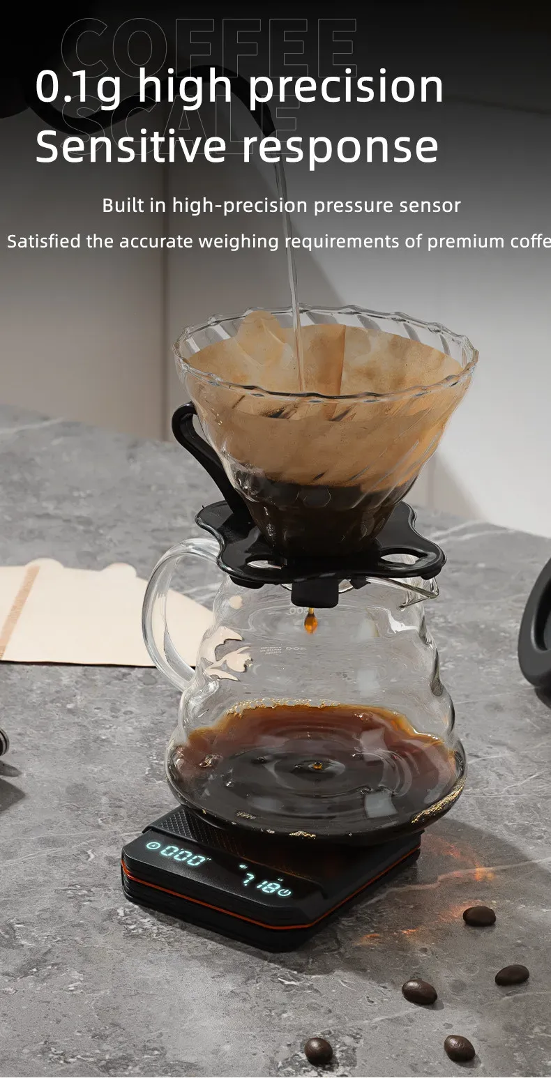 Balance à café en situation de préparation