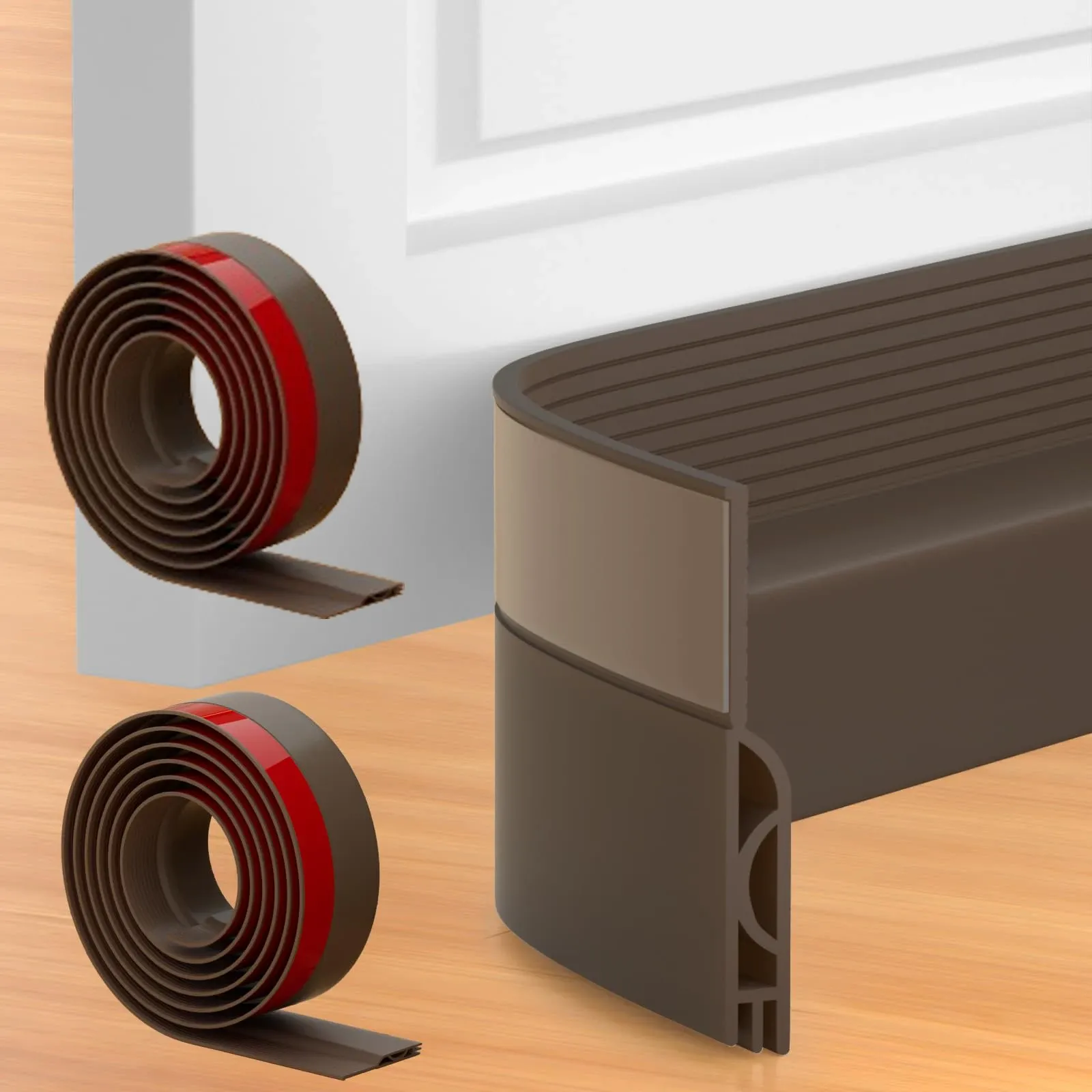 Coupe-froid balai pour bas de porte, joint inférieur comblant l'espace sous la porte et réduisant les bruits d'air, 1/2 M 7