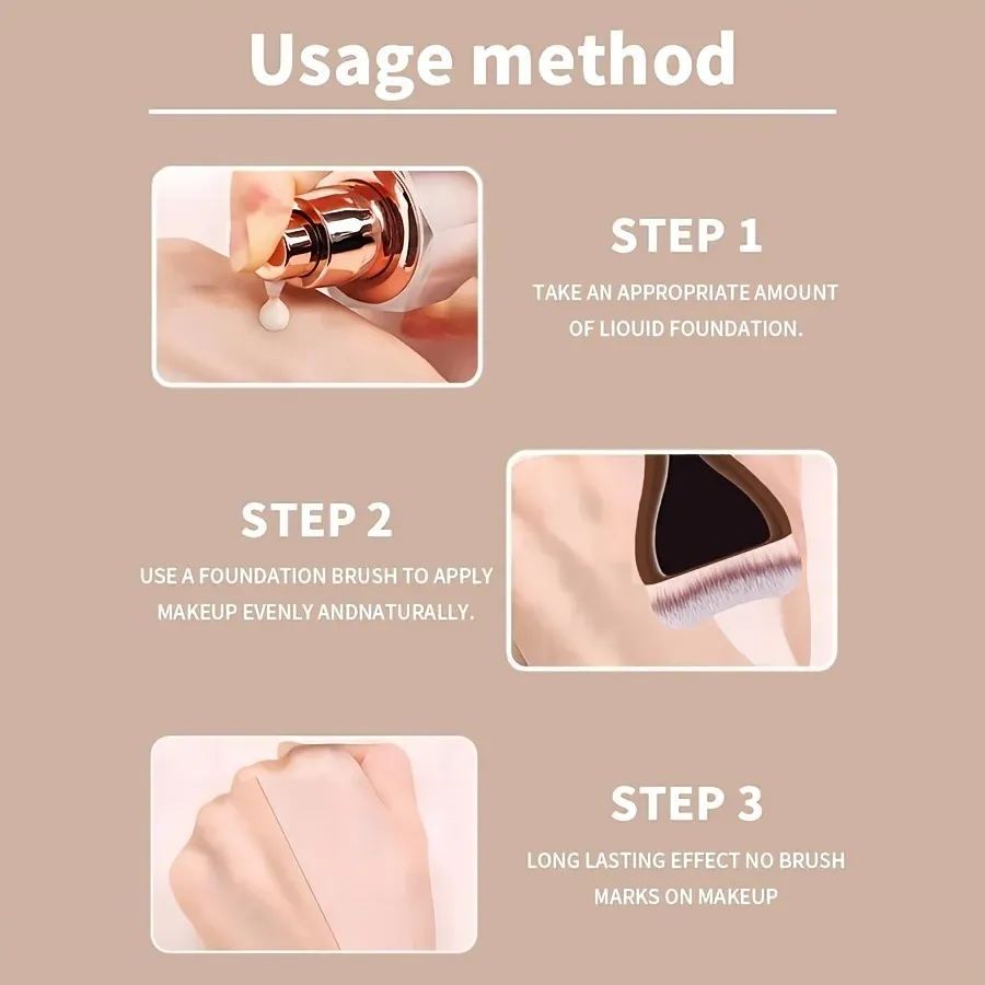 Ensemble de 6 pinceaux de maquillage double embout : fond de teint, anticernes et contour, idéal pour débutants, sans gaspillage de poudre | Beauty T 4