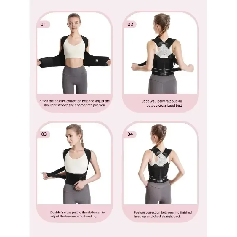 Ceinture de posture pour le dos femmes et hommes, correcteur de posture des épaules, support lombaire, ceinture de gymnastique Pilates, lisseur de dos, silhouette 6