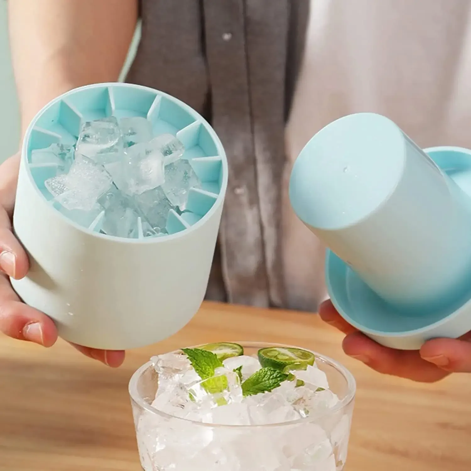 Moule à glaçons rond en silicone, fabriqué maison pour l'été 2