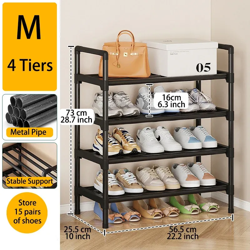 Étagère à chaussures en métal multiniveaux, grande capacité, pour entrée, placard, garage ou salon 11
