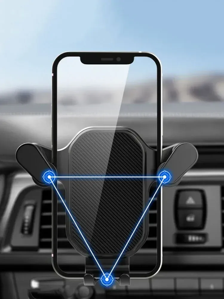 Support de téléphone pour voiture à clip de ventilation, à gravité, compatible iPhone 12 à 15 et Xiaomi 6