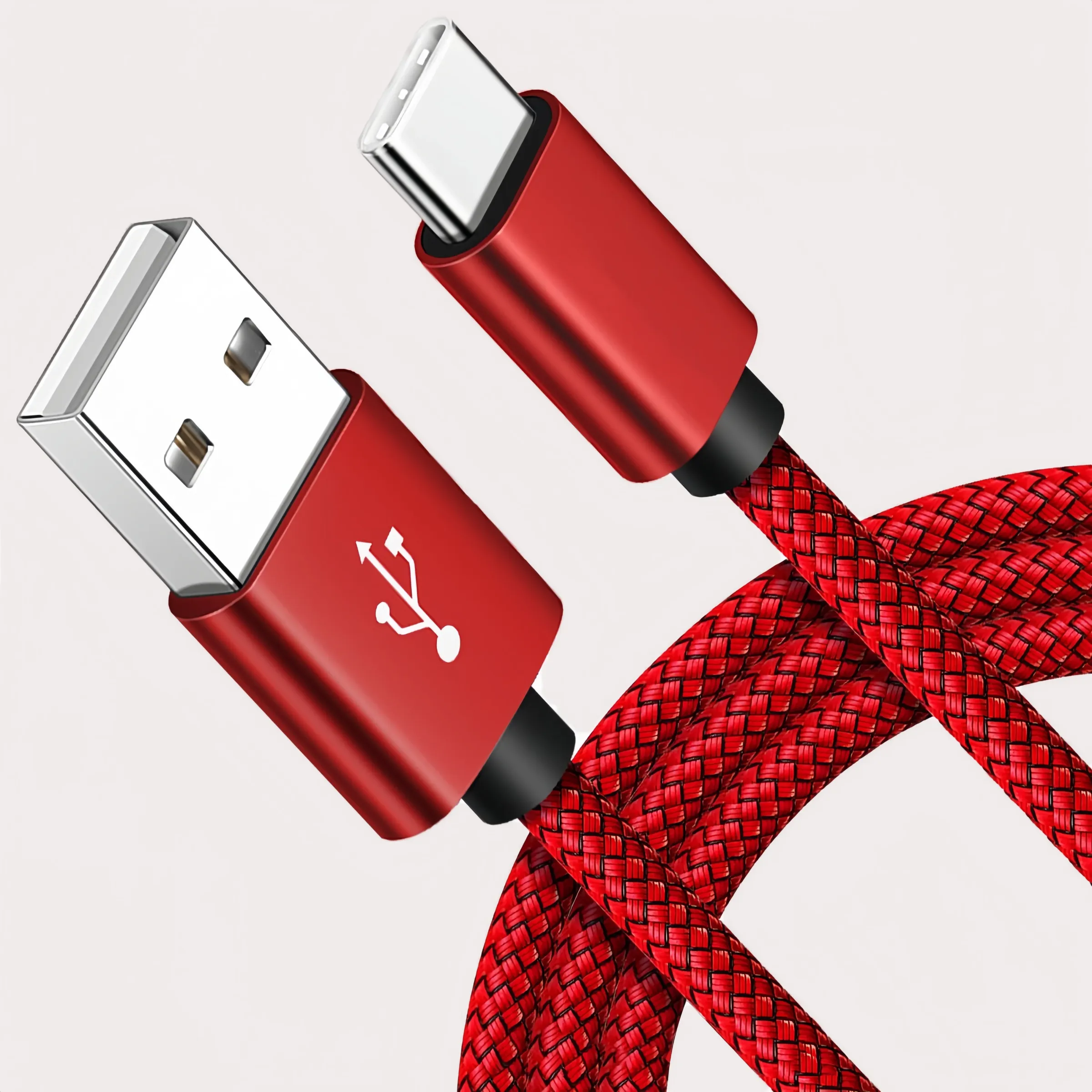 Câble USB-A vers USB-C tressé en nylon, charge rapide et transfert de données haute vitesse, compatible Samsung, Huawei et Android 10
