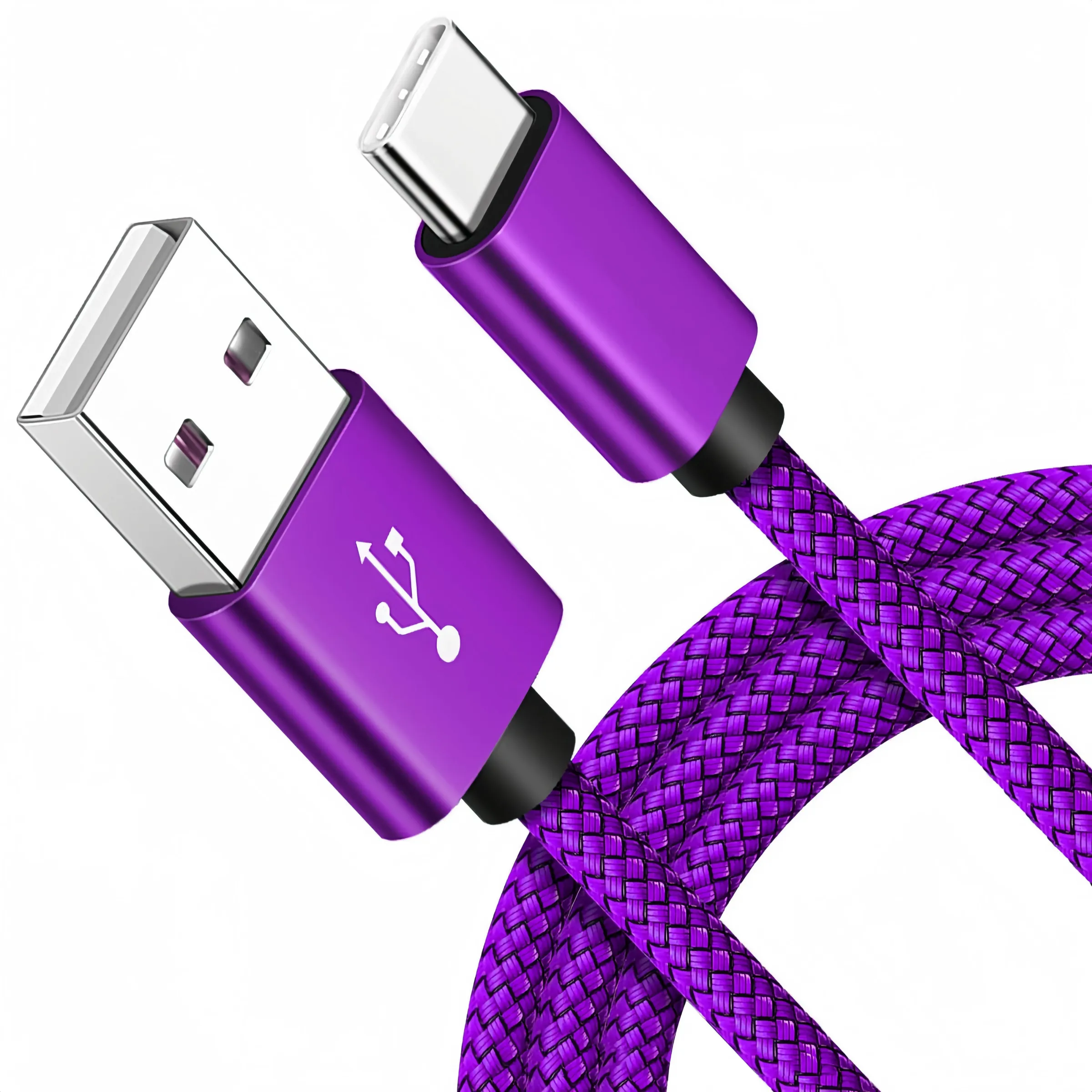 Câble USB-A vers USB-C tressé en nylon, charge rapide et transfert de données haute vitesse, compatible Samsung, Huawei et Android 11