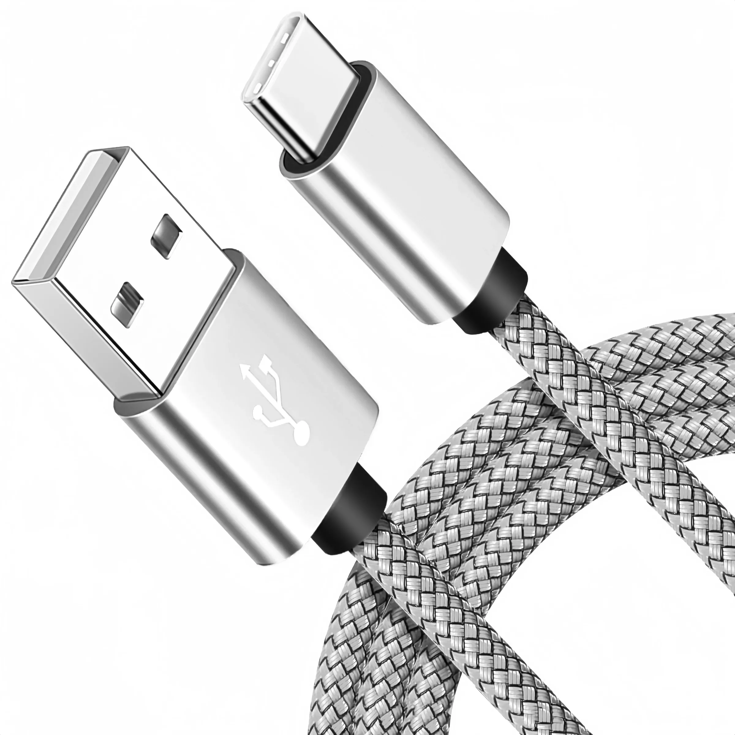 Câble USB-A vers USB-C tressé en nylon, charge rapide et transfert de données haute vitesse, compatible Samsung, Huawei et Android 8