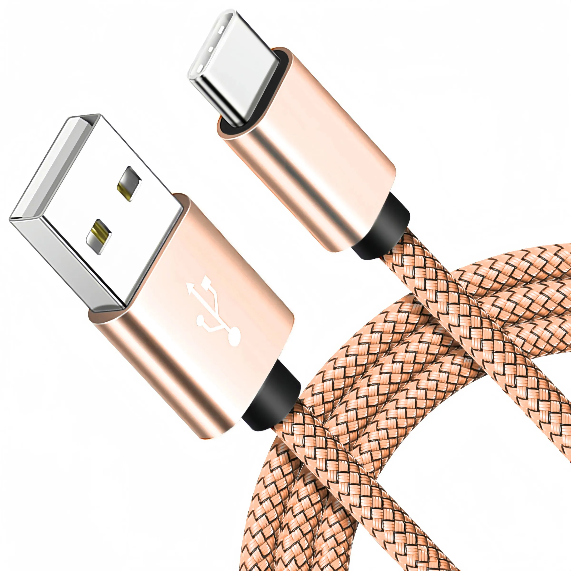 Câble USB-A vers USB-C tressé en nylon, charge rapide et transfert de données haute vitesse, compatible Samsung, Huawei et Android 9