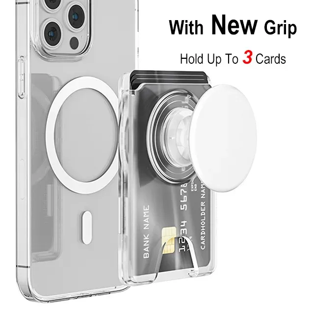 Portefeuille magnétique universel avec poignée extensible pour téléphone, porte-cartes solide compatible iPhone et Samsung 20