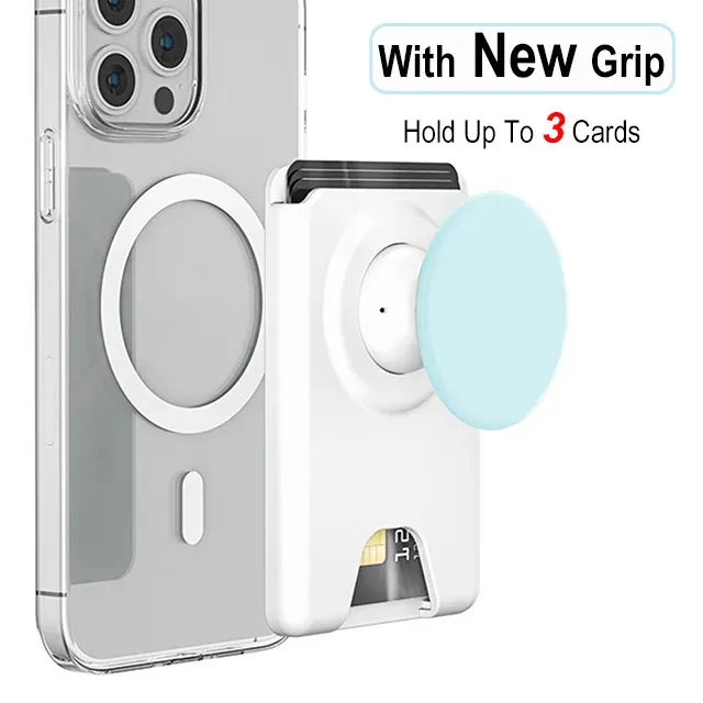 Portefeuille magnétique universel avec poignée extensible pour téléphone, porte-cartes solide compatible iPhone et Samsung 11