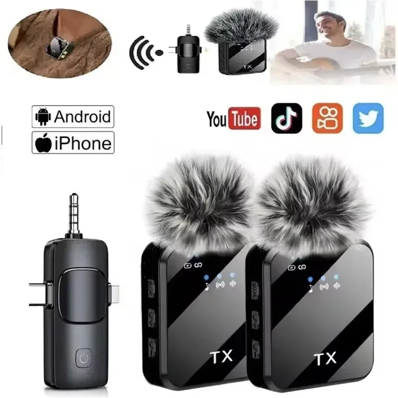 Le title is already in French, so I'll produce a cleaner, professional French version.
Microphone-cravate sans fil 3 en 1 pour appareil photo, Android et iPhone, idéal pour l'enregistrement vidéo, le podcast et la réduction du bruit
