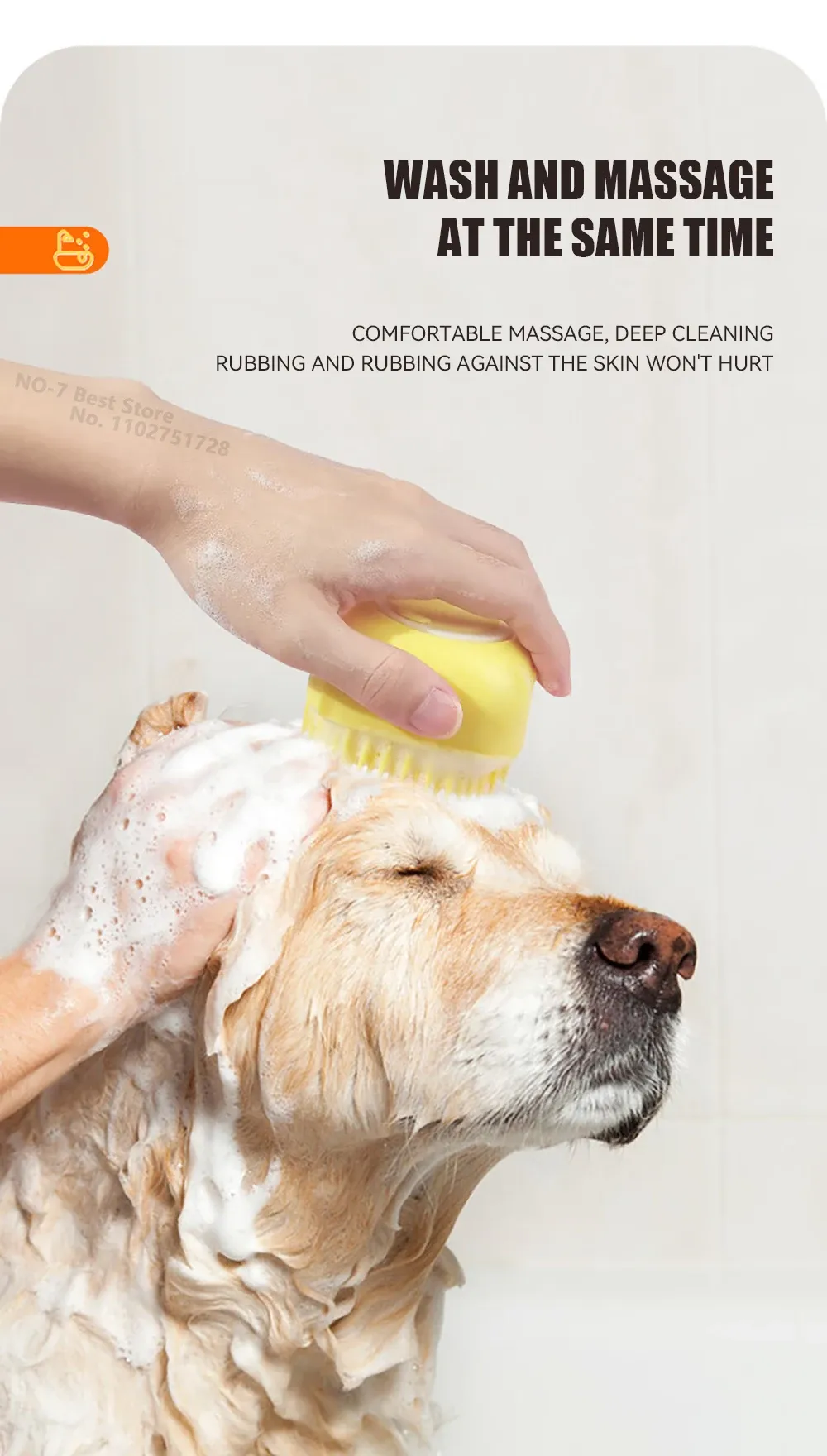 Utilisation de la brosse de massage sur un chat