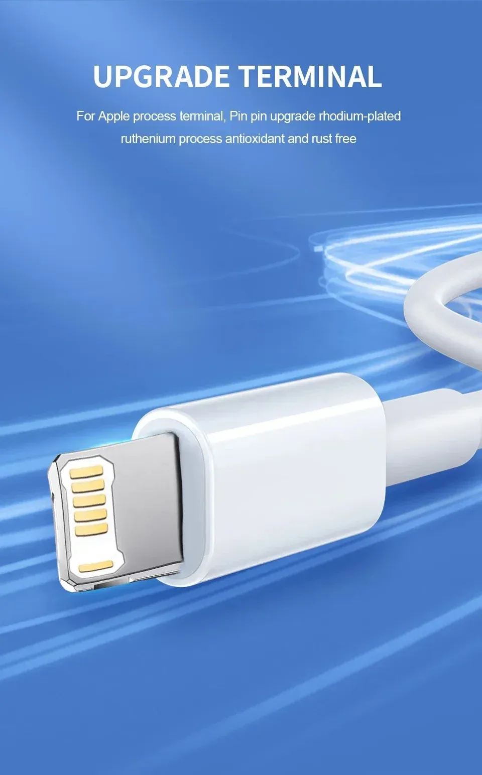 Câble de charge rapide USB-C vers Lightning 20 W pour iPhone 14, 13, 12, 11, X, XR et iPad, avec transfert de données 6