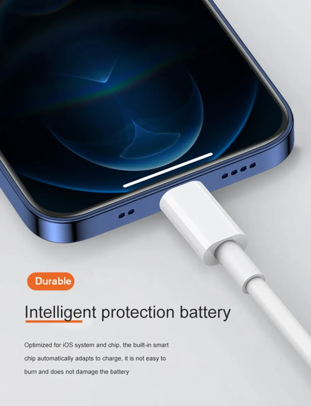 Câble de recharge en situation d'utilisation