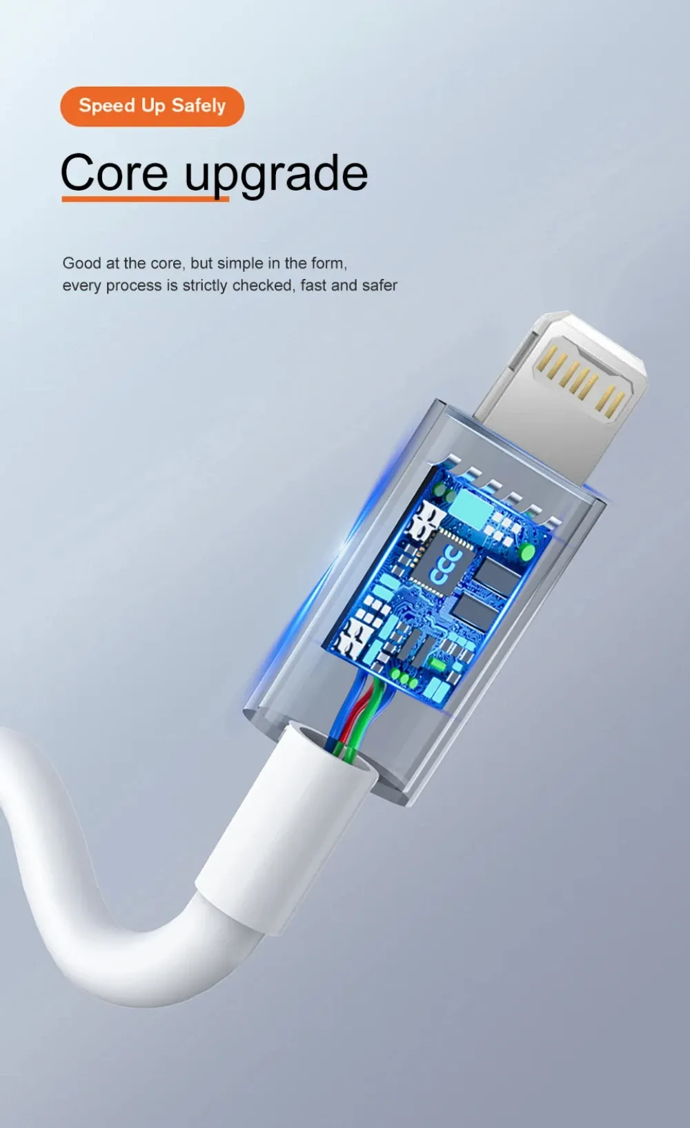 Détail du câble de charge rapide