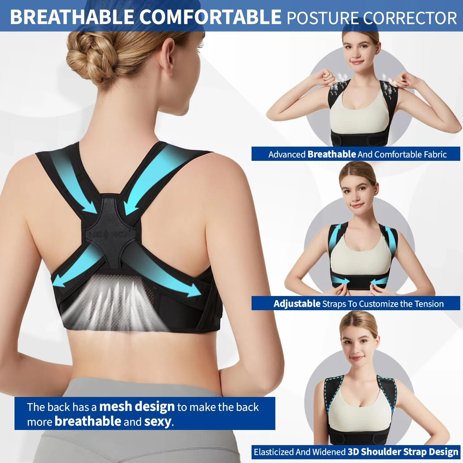 Correcteur de posture NEENCA pendant une activité sportive