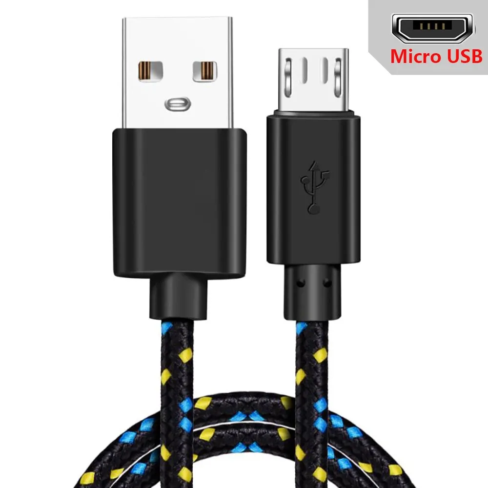 Câble Micro USB 1m/2m/3m, câble de synchronisation et de charge pour smartphones Android Samsung, Huawei, Xiaomi et HTC, câble Micro USB tressé en nylon 9