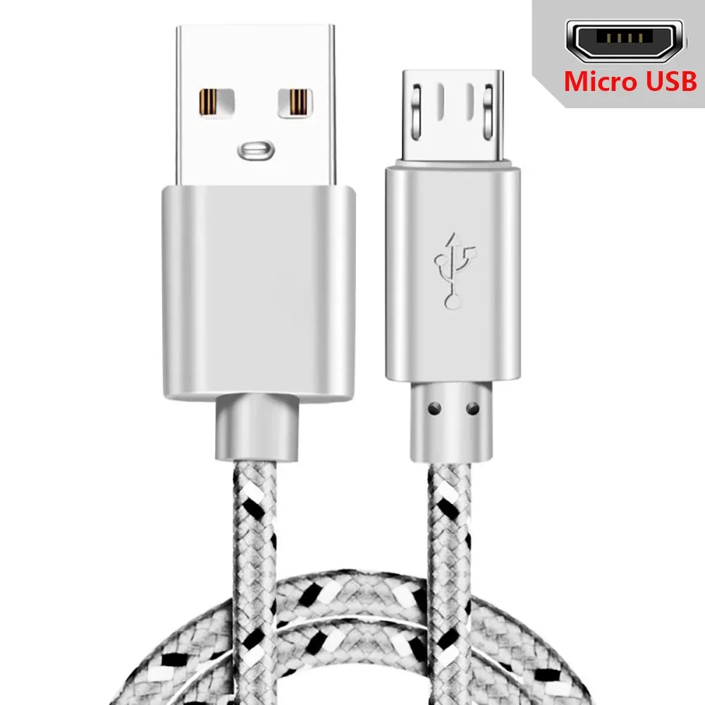 Câble Micro USB 1m/2m/3m, câble de synchronisation et de charge pour smartphones Android Samsung, Huawei, Xiaomi et HTC, câble Micro USB tressé en nylon 7