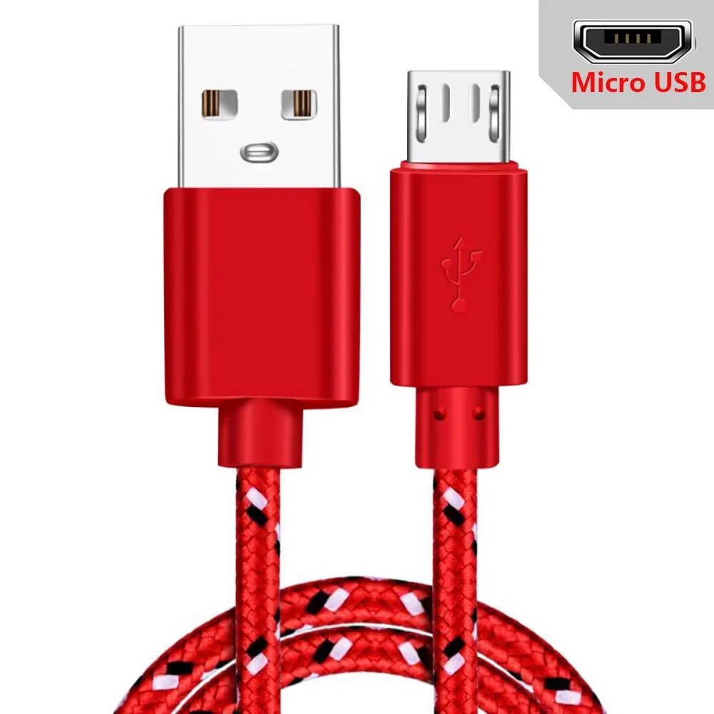 Câble Micro USB 1m/2m/3m, câble de synchronisation et de charge pour smartphones Android Samsung, Huawei, Xiaomi et HTC, câble Micro USB tressé en nylon 8