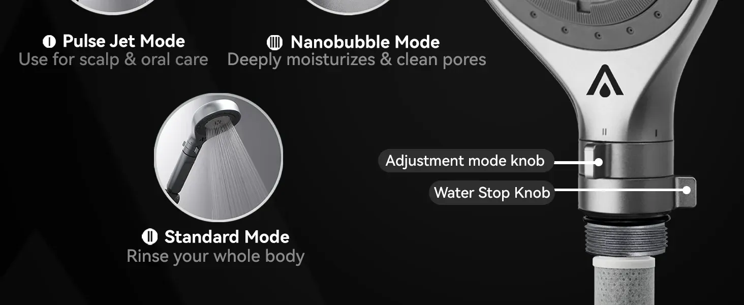 Détail du pommeau de douche ALTHY