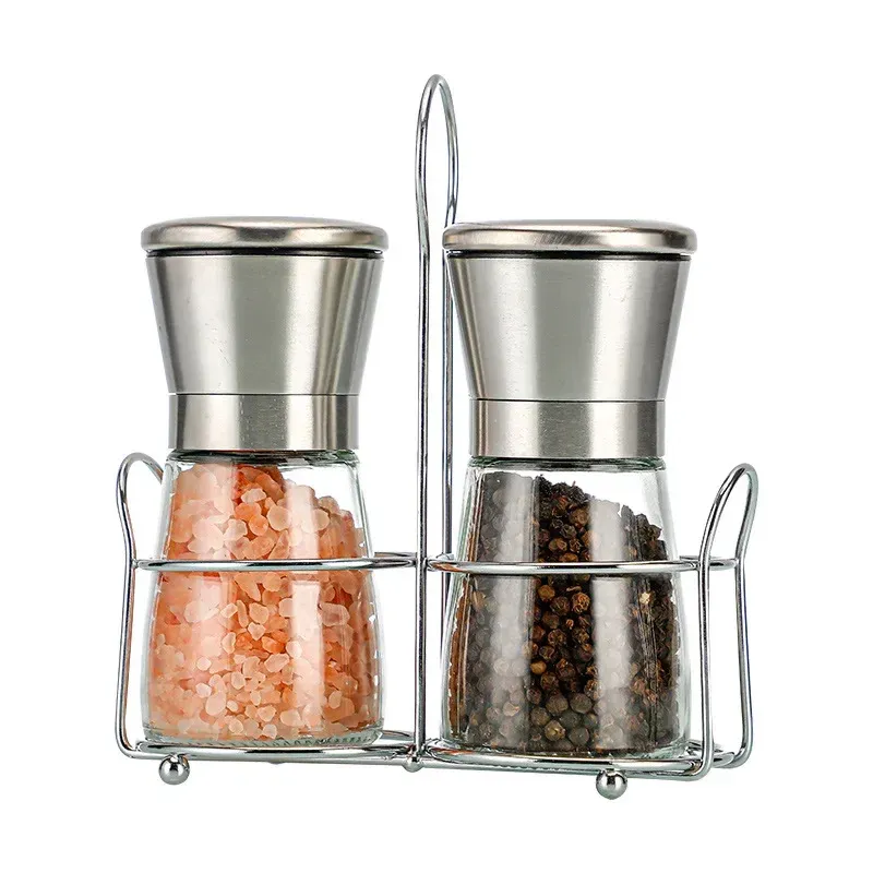 Moulin à épices portatif en acier inoxydable à noyau en céramique réglable, ergonomique, idéal pour le camping, le barbecue et la cuisine - Image 1