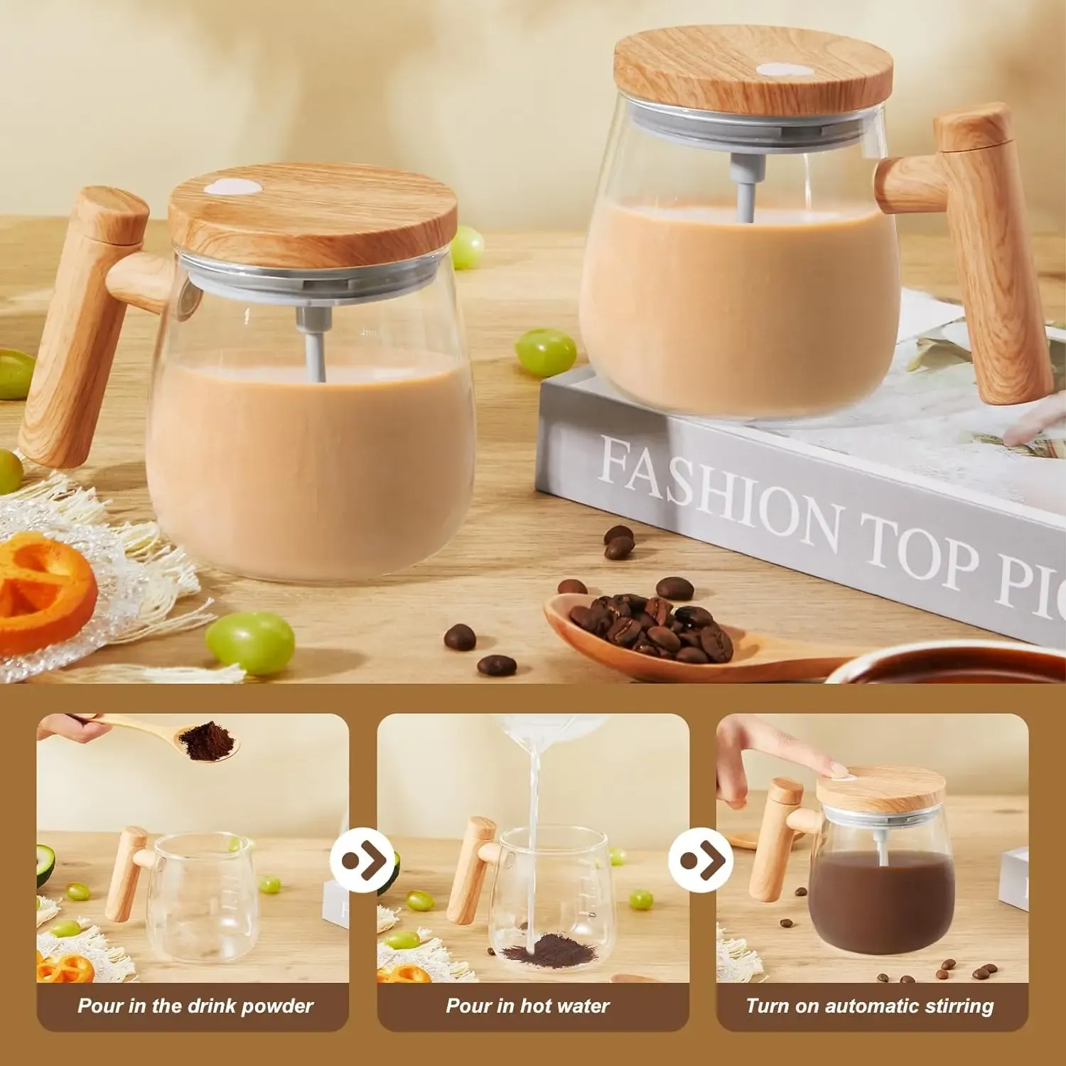 Shaker électrique automatique 400 ml, 7 000 tr/min, étanche, pour café, lait et protéines 6