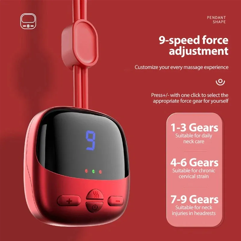 Masseur cervical intelligent portable à suspendre, avec fonction EMS et compresse chaude 3