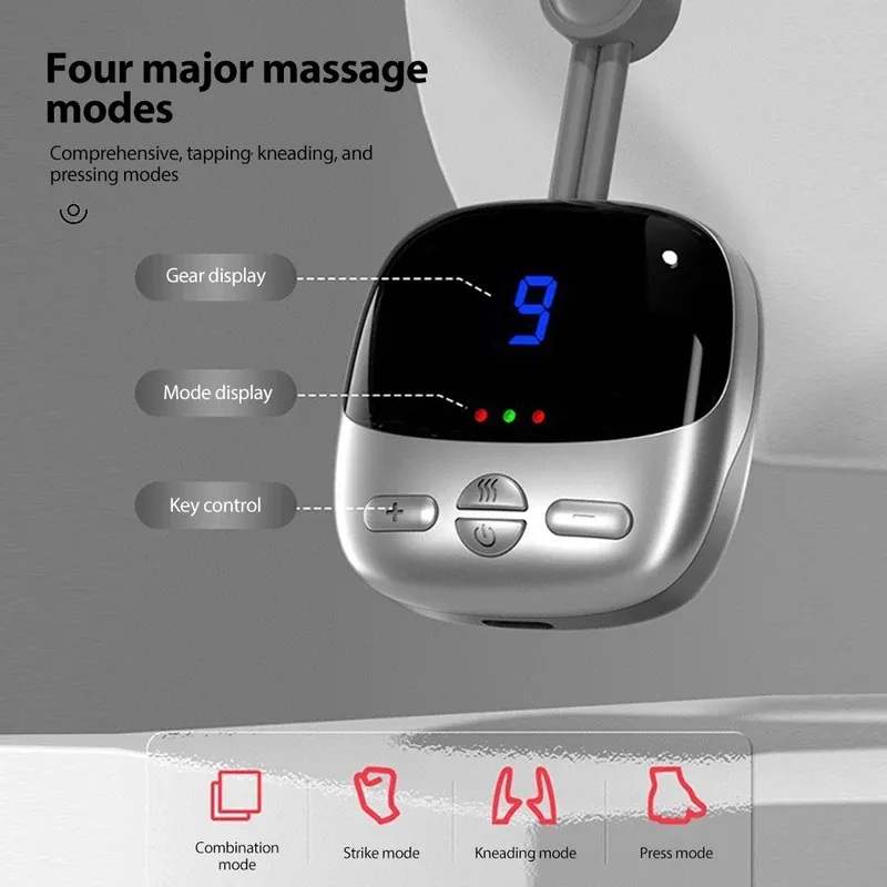 Masseur cervical intelligent portable à suspendre, avec fonction EMS et compresse chaude 5